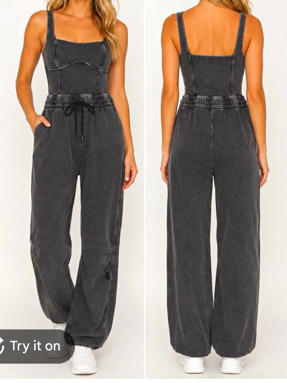 Free People FP Movement Inbound Onesie black gray size medium